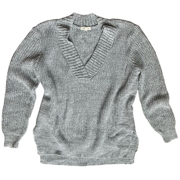 Urban Outfitters Silence + Noise Gray Oversized Cable Knit Cotton Sweater Size M - Picture 2 of 8